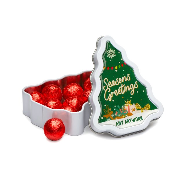Winter Collection `25 – Tree Tin – Red Foiled Balls